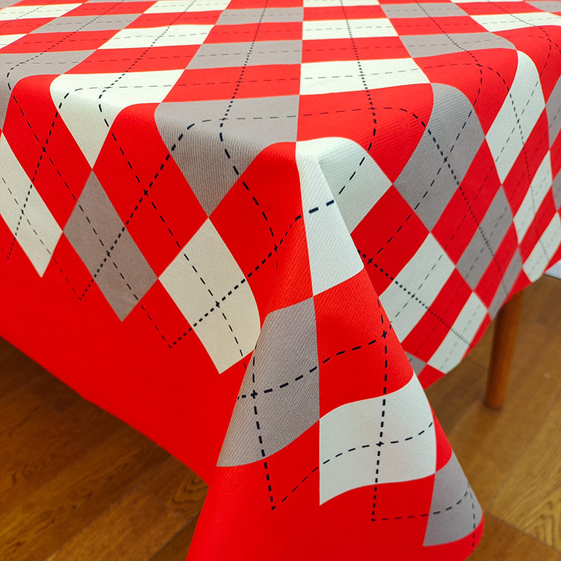 Picture of Wedding Tablecloth Red Festive Wedding Decoration Wedding Banquet Set Table Coffee Table Dining Tablecloth