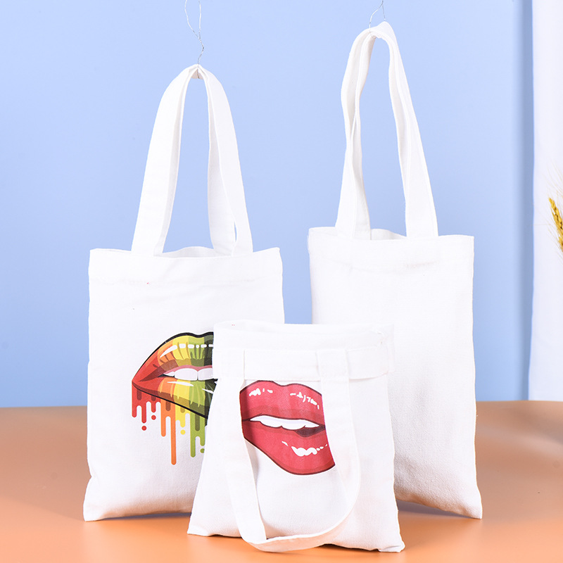 Hot pressed small canvas bag custom wholesale polyester cotton cotton portable cotton bag custom printed LOGO painting