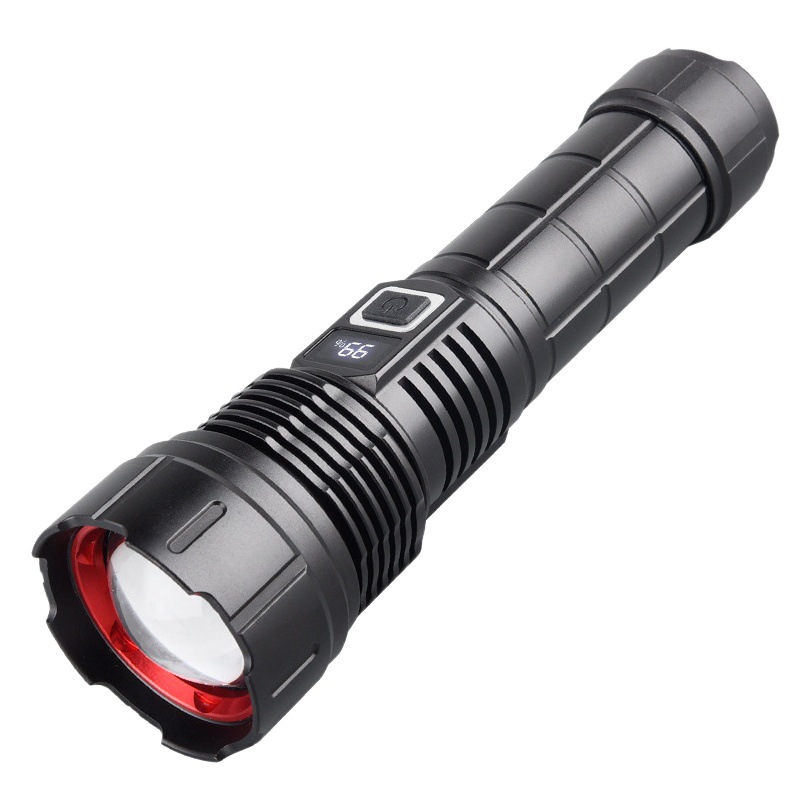 Outdoor Super light flashlight LED rechargeable flashlight strong light remote zoom multifunctional portable lighting lamp