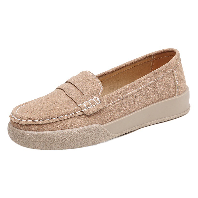 2023 New Shallow Mouth Casual Flat Granny Shoes Easiest for Match British Small Leather Shoes Plaid Women's Shoes Beanie Shoes One-Step