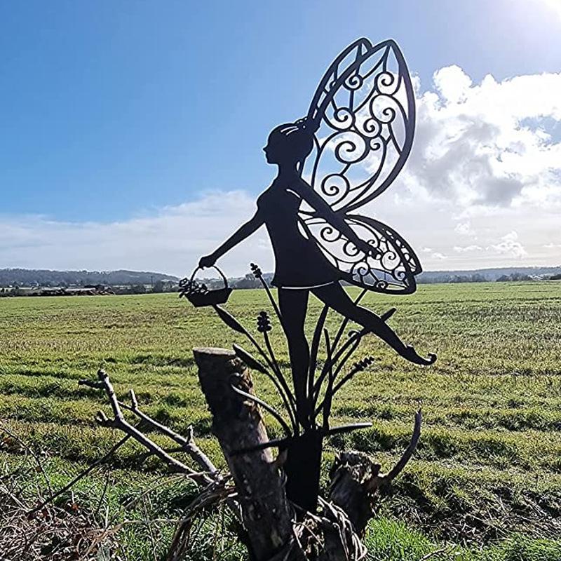 Picture of Cross-border new elf pendant decoration flower fairy garden sculpture fairy garden metal iron crafts