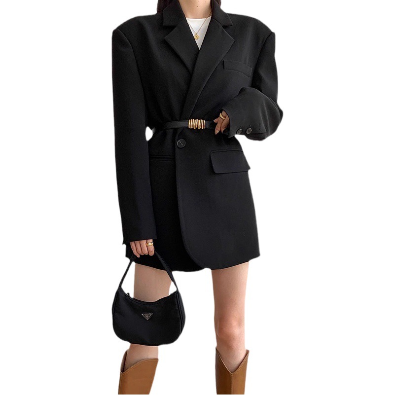 2023 Spring and Autumn new high-end design women's black casual small suit jacket women