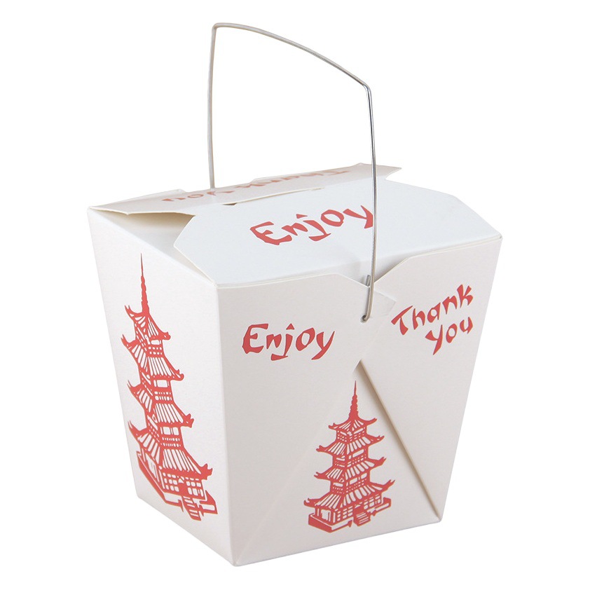 High-Quality Portable Packaging Box Fried Chicken Pasta Lunch Box Fried Rice Takeaway Sushi Salad Fast Food Red Chinese Style Spot