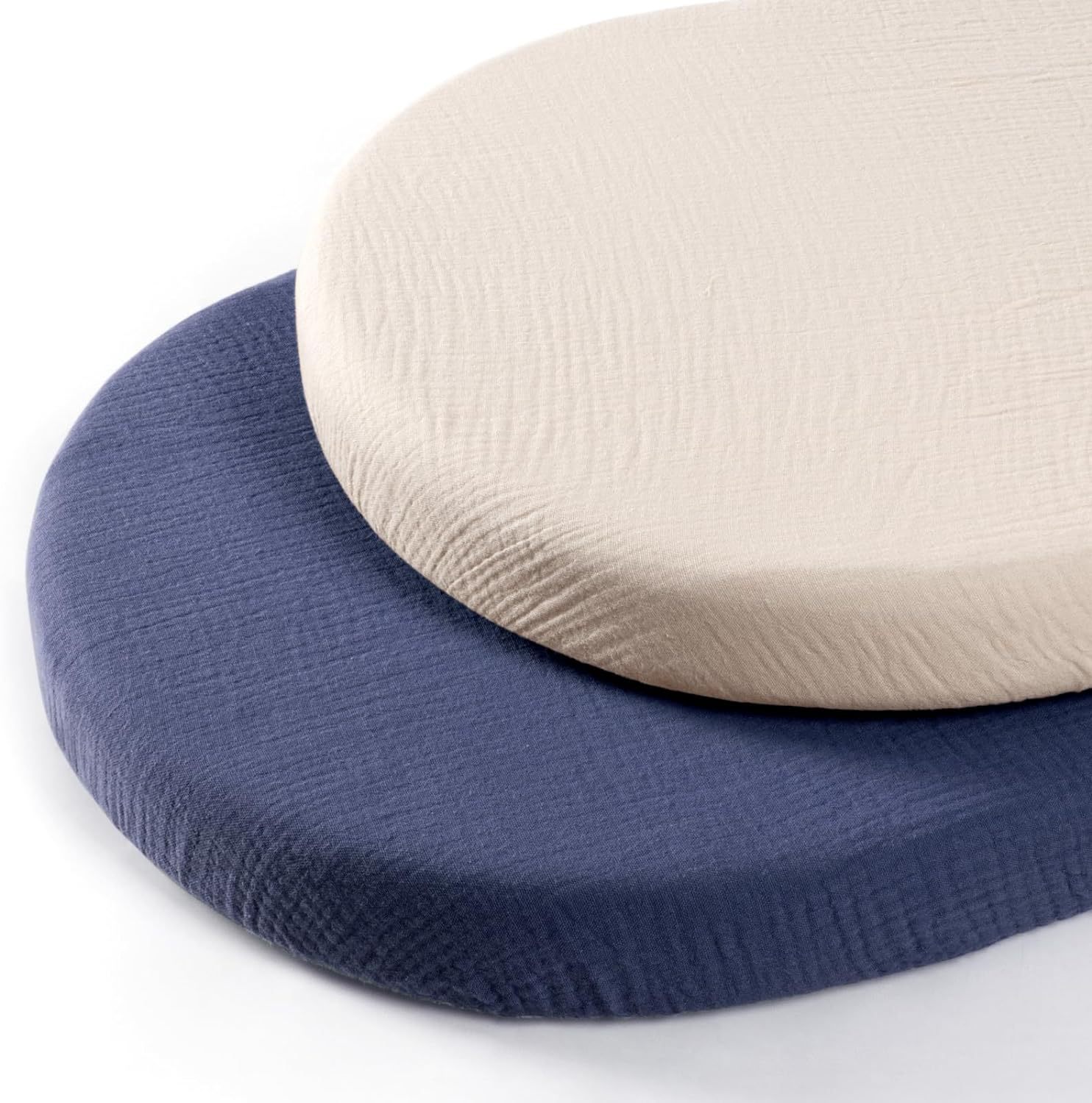 Picture of Cross-border Baby Cradle Bed Cover 2-piece Muslin Breathable Cotton Yarn Cradle Mattress Removable Change Cover
