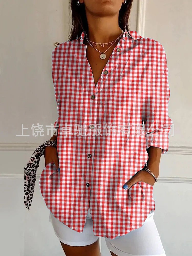 Picture of 2025 New Women's Long Shirt Women's Summer European and American Trend Long Sleeve Shirt Printed Pattern Printed 3D Shirt