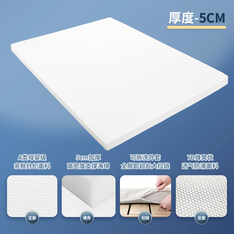 Picture of Removable Sponge Mattress for Single or Double Use, Soft Pad for Hotel Tatami, Student Dormitory, Rental Apartment, Thickened and Comfortable