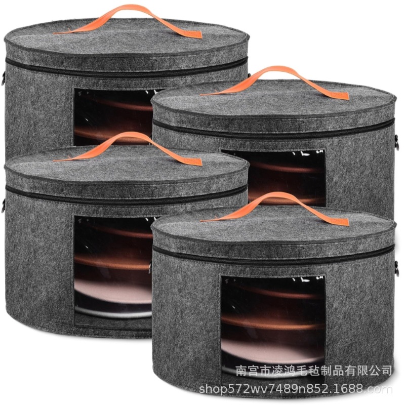 Felt Hat Storage Bucket Sundries Storage Travel Portable Portable Backside Visual Felt Bucket Storage Box Easy Storage