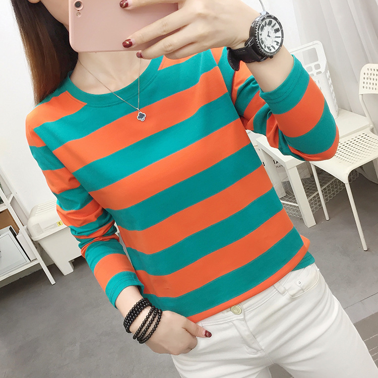 chubby girl Plus Size Large Size Loose Slimming Long-sleeved T-shirt Women's Autumn Clothing Western Style Base Shirt Belly Covering Top Age Reducing