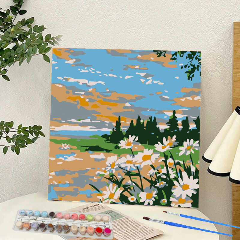 Picture of Digital oil painting landscape Dafen village hand-painted mathematical oil painting coloring painting oil painting flowers flower oil painting wholesale