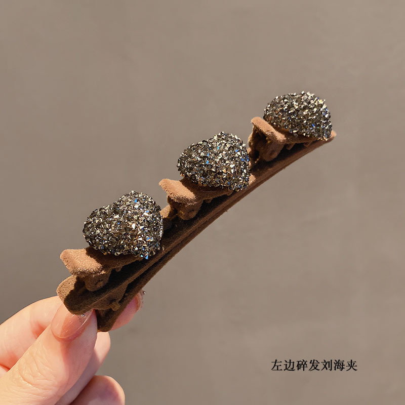 Picture of 4 suit lazy double-layer braided flocking hairpin female hair accessories side clip spring and summer simple bangs clip duckbill clip