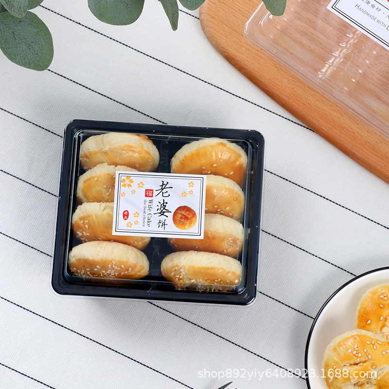 Picture of Old woman cake packaging box crisp cake peach cake moon cake mung bean cake baking west point transparent plastic flower cake packaging box