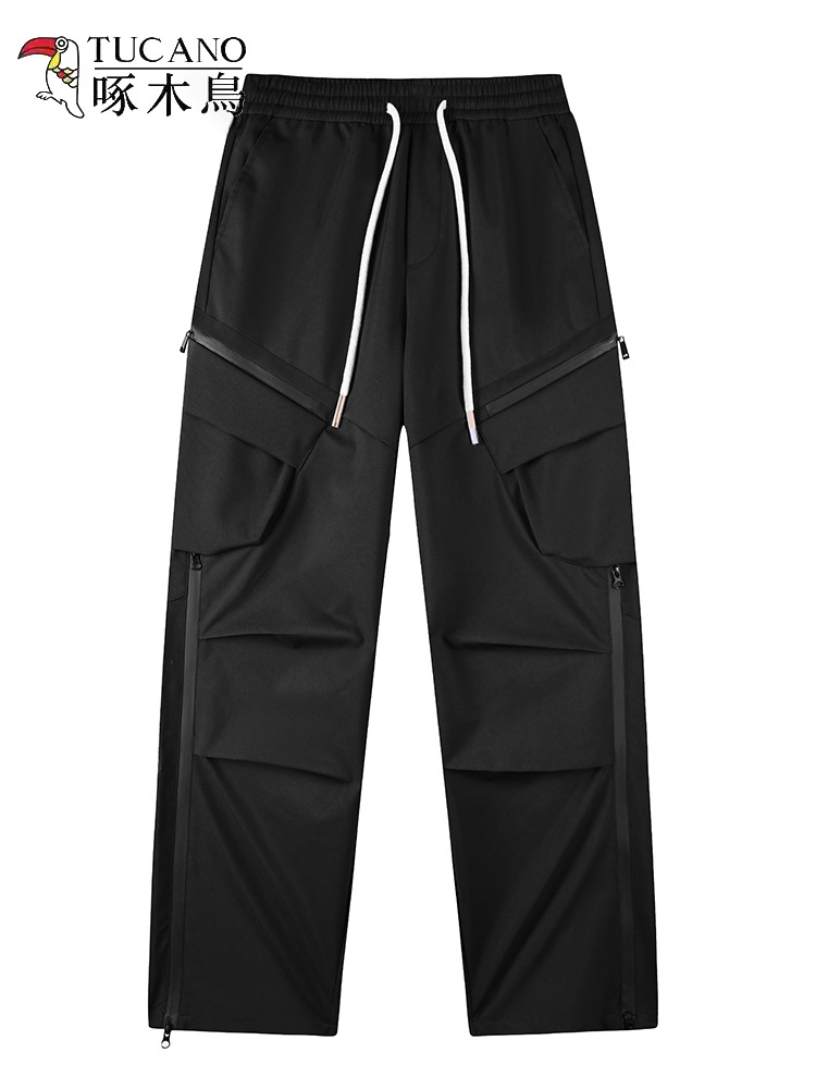 Woodpecker pants men's athleisure loose and versatile straight spring and autumn new trendy brand lazy wide-leg pants trousers women