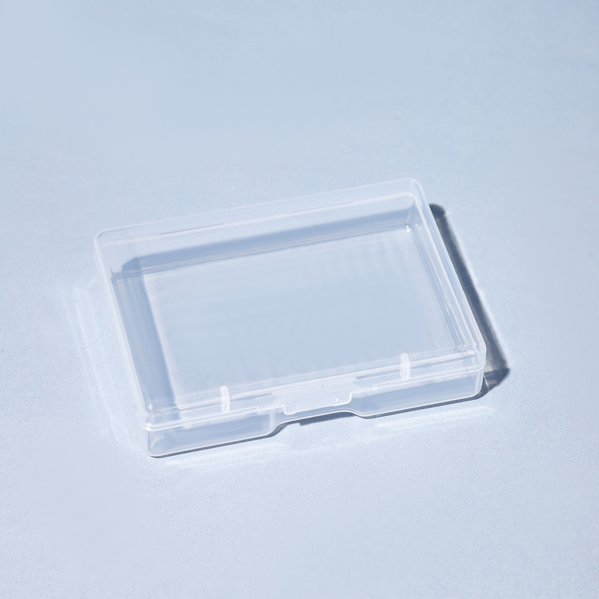 Transparent PP Plastic Box Rectangular Storage Box with Lid Business Card Flat Box Nail Art Mini Universal Small Box