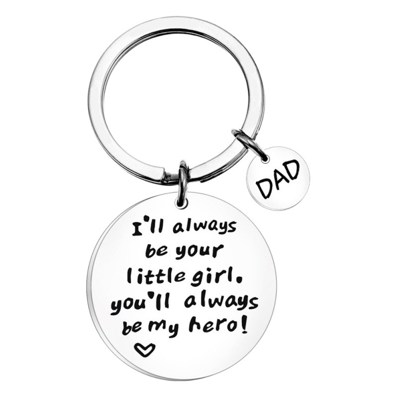 Amazon cross-border new stainless steel keychain wholesale MOM/DAD send Father's Day Mother's Day gift items