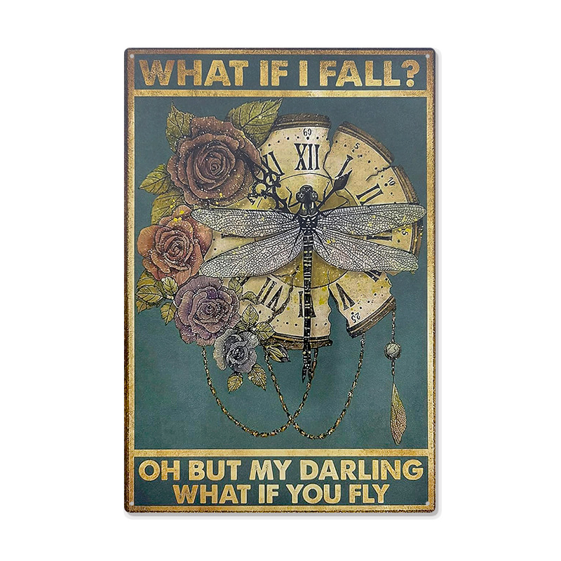 Picture of Cross-border American Country Retro Flower Figure Tin Painting Garden Pastoral Balcony Wall Wall Wall Old Decoration Pendant