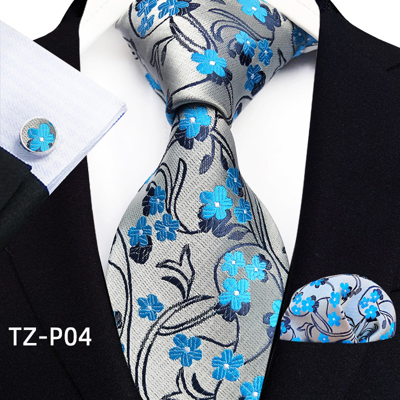 Picture of New tie men's business banquet formal dress wedding pattern green hand tie polyester jacquard fabric wholesale