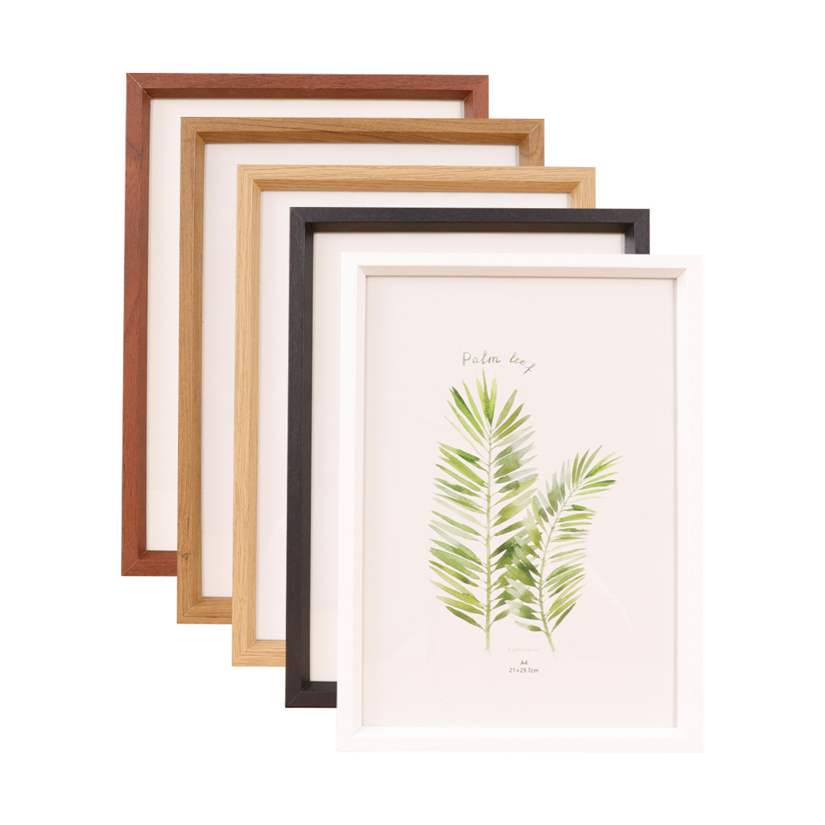 Cross-Border Handmade Wooden Beveled Photo Frame Display Stand Wholesale 6-Inch 7-Inch 8inch 10inch A4 Simple Poster Frame Set