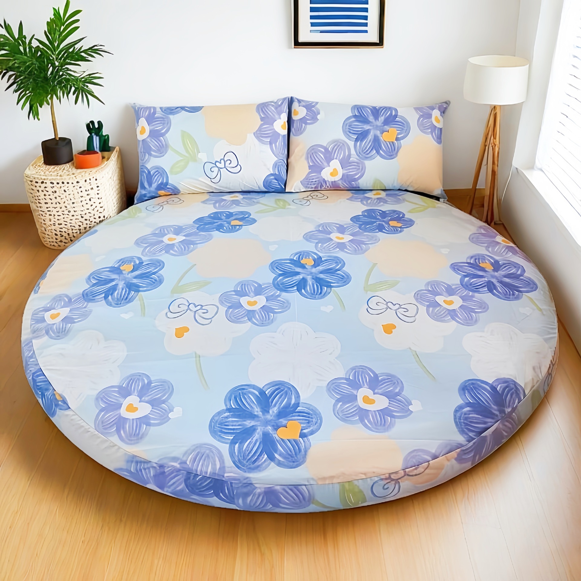 Picture of Cross-border Amazon Shrimp Hotel Round Waterproof Round Bed Cover Four-piece Bed Cover Simmons Mattress Cover Dust-proof