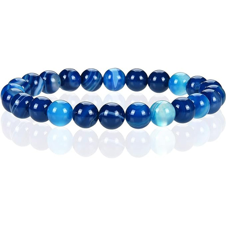 Picture of Zhou Lianfa 32 Color Amazon Crystal Agate Tiger Eye Bracelet Fashion Simple Single Circle Round Bead Cross-border Bracelet Batch