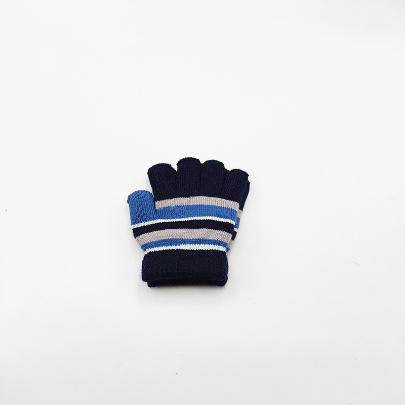 Picture of Cross-border e-commerce outdoor striped double-layer thick new warm gloves children's children manufacturers small batch of autumn and winter Korean version