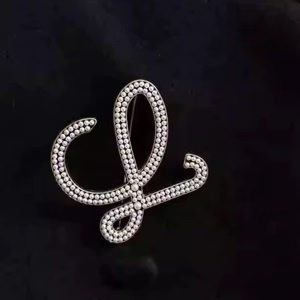 2025 Luojia Fashion Geometric Brooch INS Wind Gold and Silver Two Color Optional Light Luxury Niche Full Pearl Brooch