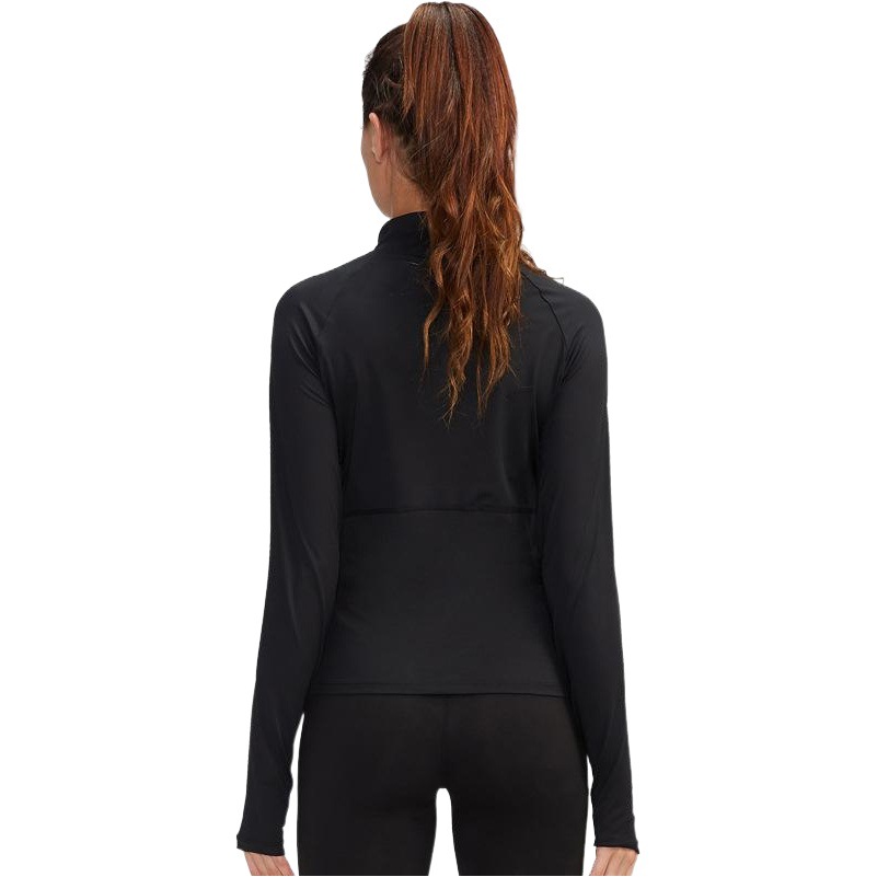 Autumn and Winter Women's Sports Long-sleeved Fitness Running Yoga Suit High-elastic Tight Clothes Quick-drying Vertical Collar Sweat 92506