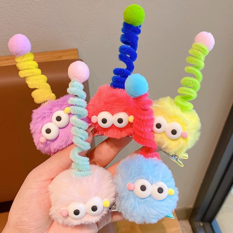 Picture of Children's Cute Funny Ugly Cute Doll Hairpin Little Girl's New Top Clip Girl's Back of Head Plate Hairpin Headwear