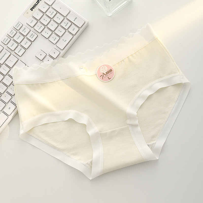 Picture of 7A Full Pants Anti-bacterial Underwear Women's Skin-friendly Breathable Anti-bacterial Pure Cotton Stall Cloud Soft Cotton Sense No-mark Naked Sense Elastic Underwear