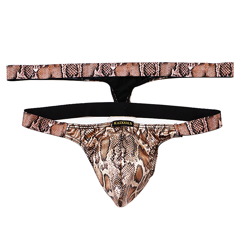 Huan men's suspenders conjoined thong sexy sexy imitation snakeskin python pattern European and American wind foreign trade cross-border supply