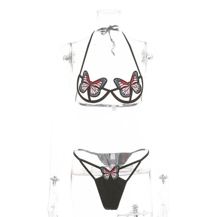 European and American ladies bra set ultra-thin sexy embroidered bra underwear set foreign trade a generation of hair