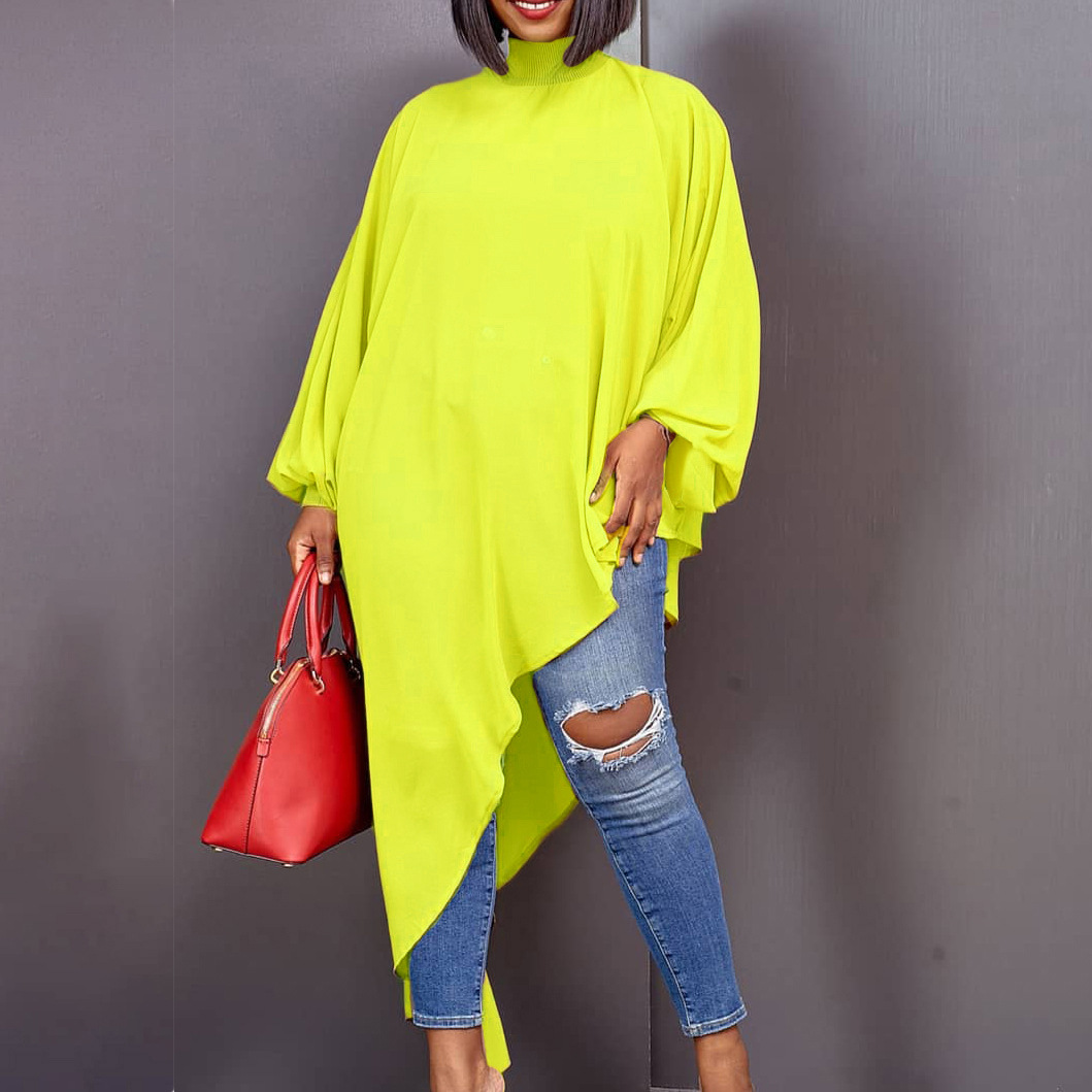 D239 Amazon 2024 European and American Summer Chiffon Irregular Fashion Foreign Trade Large Size Women's Loose European and American Dress