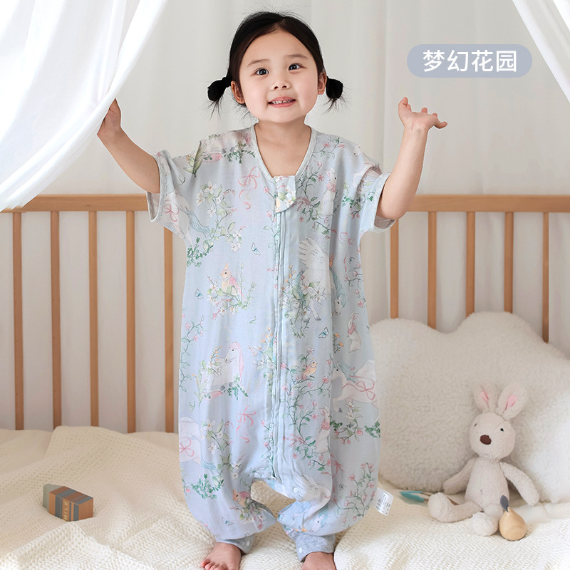 Picture of Cartoon Bamboo Cotton Gauze Sleeping Bag Baby Class a Summer Newborn Children's Home Clothes Baby Anti-Kick Quilt Breathable and Lightweight