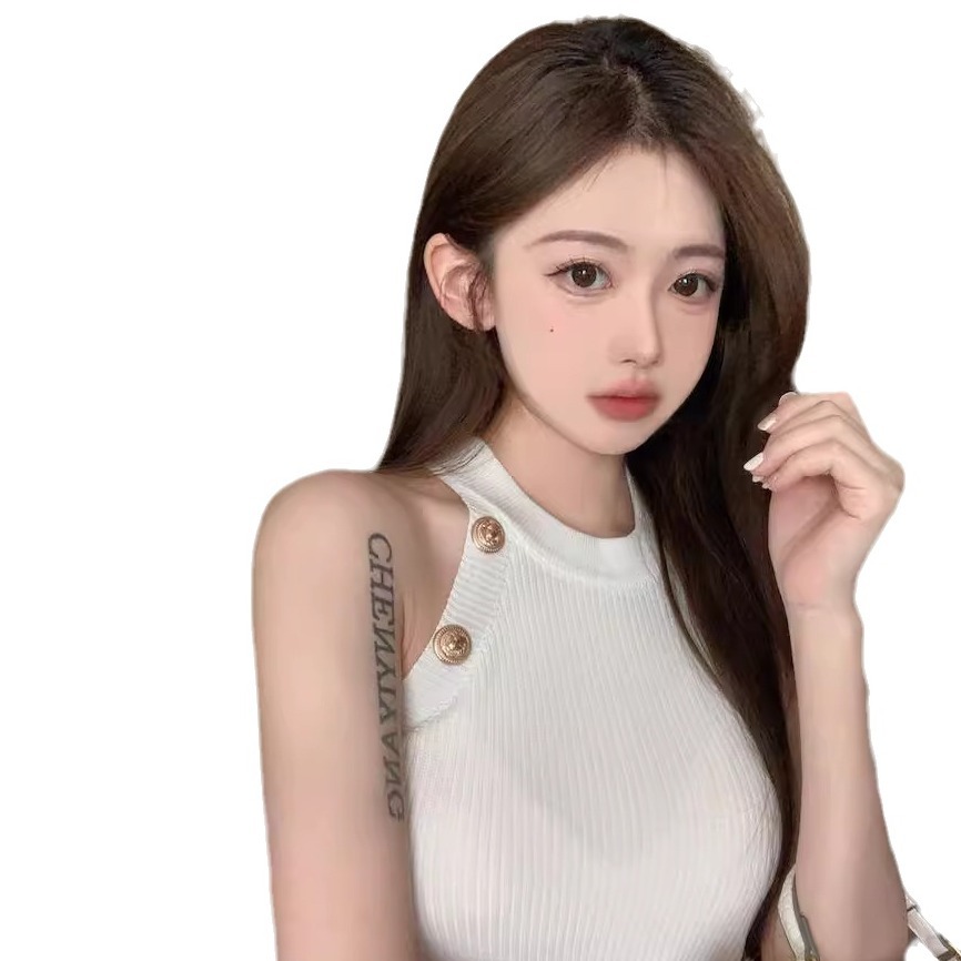 Picture of Cross-border 2024 New Sleeveless Halter Camisole Women's Sexy Sweet and Hot Slim-fit Short Navel Top Trendy Foreign Trade