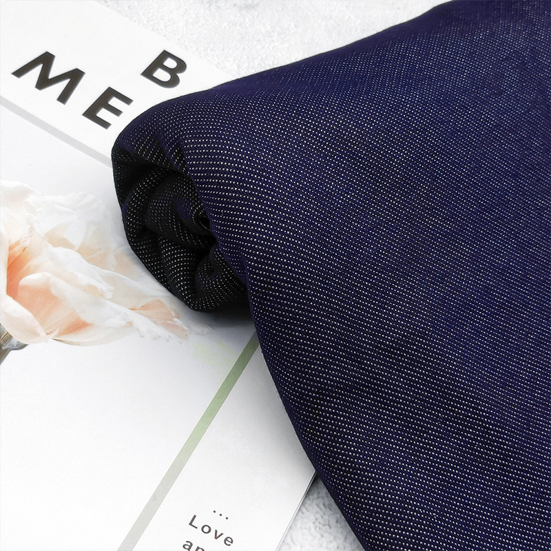 Spot Polyester Cotton No-Wash Four-Way Stretch Fabric Comfortable and Soft Clothing Indigo Non-Falling Velvet Fabric Wholesale