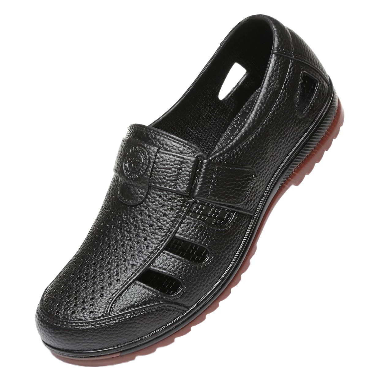 Tendon-Soled Shoes for Men, Korean Version, New Summer Hollow Breathable Clogs, Soft-Soled Sandals, Men's Non-Slip Work Shoes