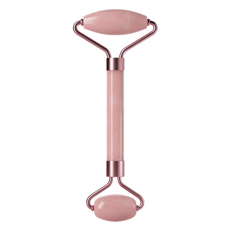Rose Quartz Roller Facial Massage Yoga Non-Jade Beauty Stick Double-Headed Face Pusher Eye Lift Heart-Shaped Scraping Board