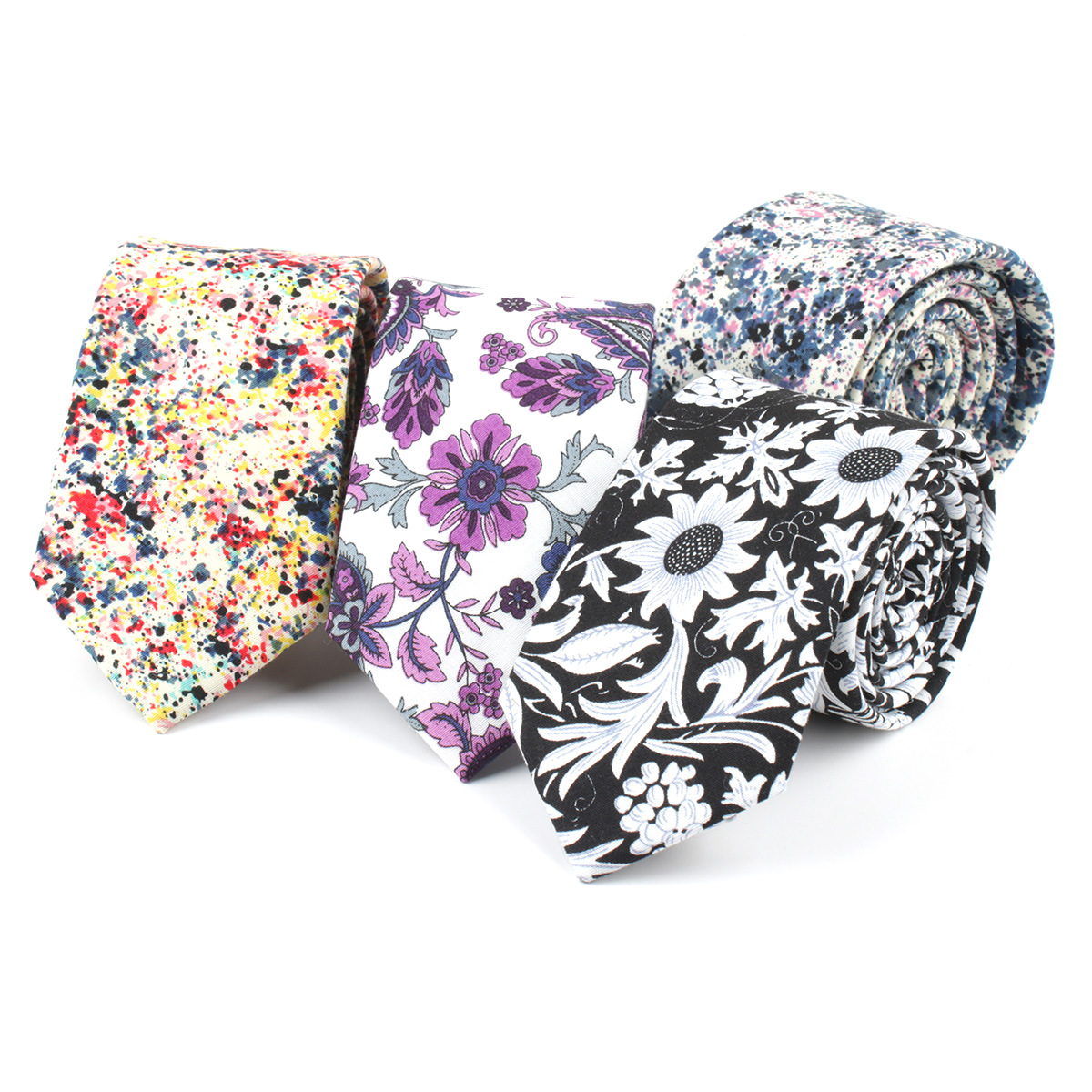 Picture of Cotton tie men's printed fashion casual flower cotton narrow tie AliExpress tie cross-border e-commerce supplier
