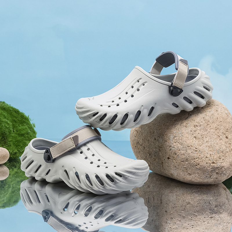 New White same style wave shoes Cross hole shoes Carlo pool beach shoes soft bottom sandals 207937