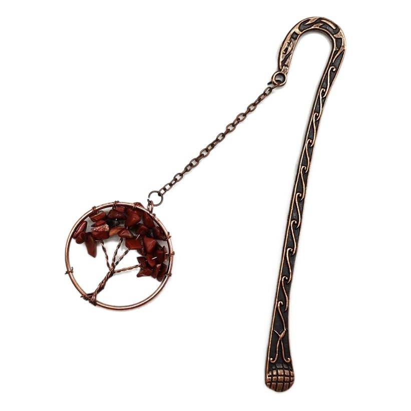 Foreign trade new natural gravel crystal tree of life bookmarks handmade personalized bookmarks
