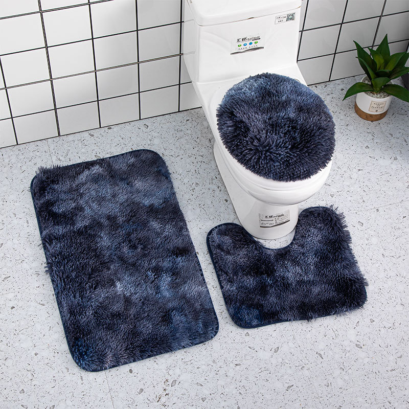 Cross-Border Delivery Bathroom Bathtub Scandinavian Style Floor Mat Pvc Non-Slip Mat Bathroom Toilet Three-Piece Set Silk Wool Carpet