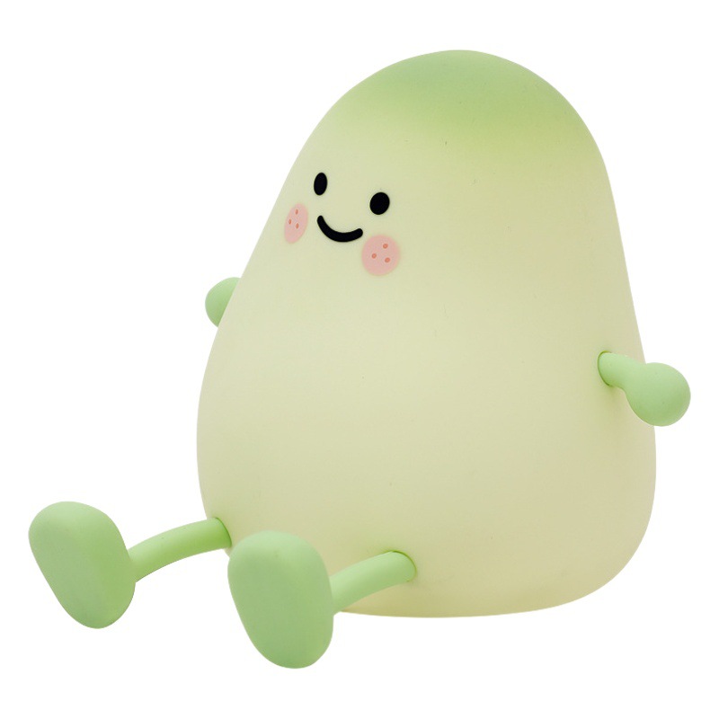 Cross-border small green mans silicone lamp timing sleeping atmosphere clap lamp mobile phone holder children's gift mango night light
