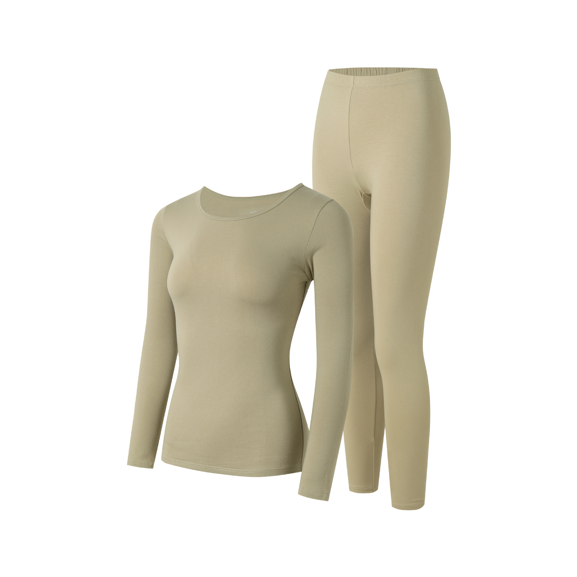 Picture of Pure Cotton Autumn Clothes and Pants for Couples, Thin Round Neck Elastic Men's and Women's Thermal Underwear Set, Women's Wholesale