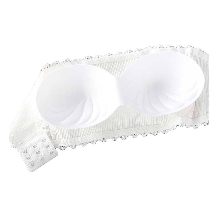 Girl's one-line tube top with chest pad yoga sports bra three breasted beauty back thread wrapped chest wedding bra