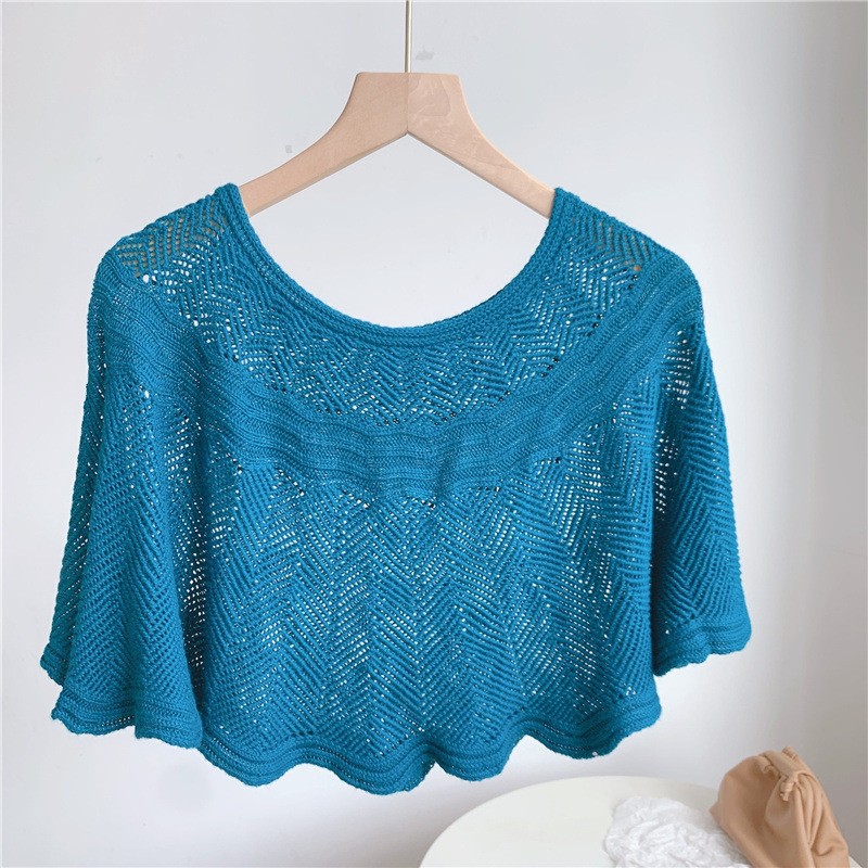 Picture of Women's Winter Pullover Neck Warmer, Solid Color Korean Style Versatile Neck Wrap, Knitted Ice Silk Pullover Small Cape Shawl
