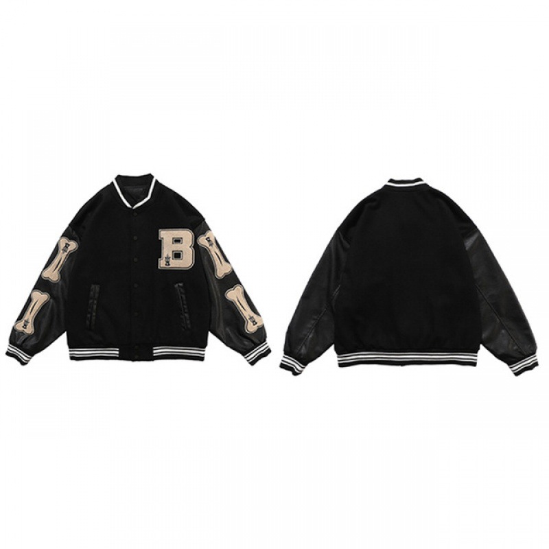 Picture of Varsity Baseball Bomber Jacket Women Hip Hop Harajuku Bone