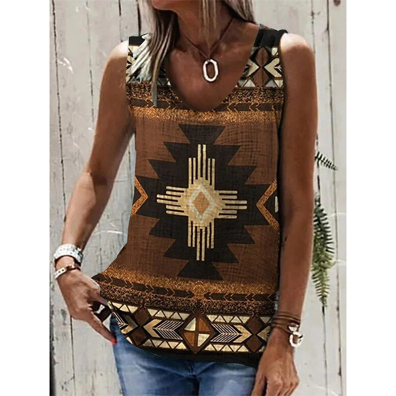 [In Stock European size] TENU popular women's country style 3D printed T-shirt top