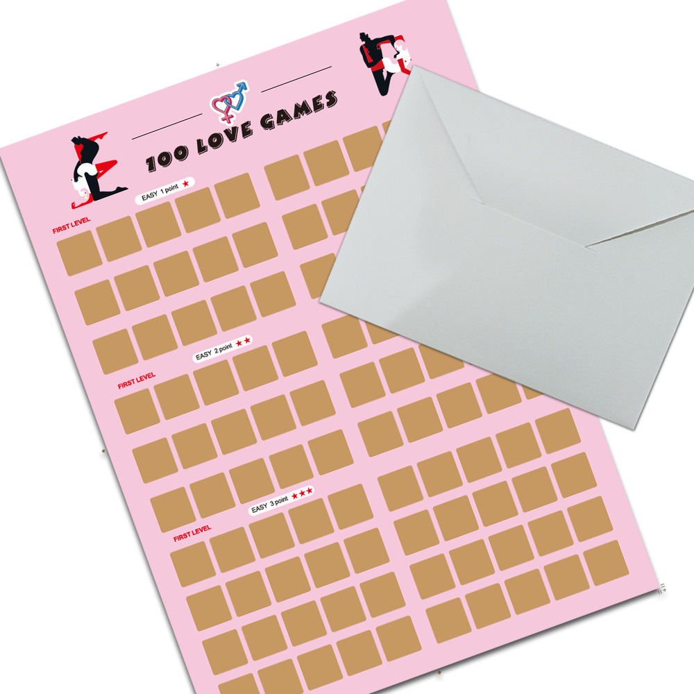 Picture of Cross-border New Valentine's Day Scratch Poster 100 Sex Position Challenge Scratch Poster Couple Gift