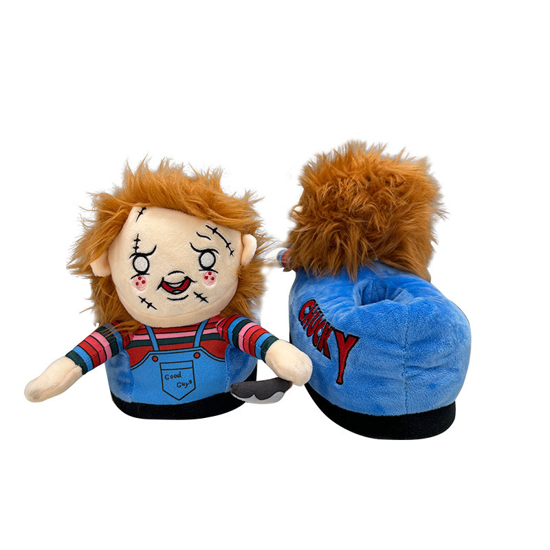 Cross-border ghost baby returns to the soul of Chucky Plush Slippers Chucky horror doll derivative plush slippers