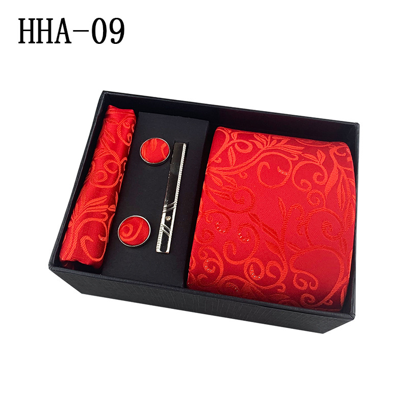 Picture of Factory Wholesale Men's Tie Business Dress Wedding Photo Suit Accessories Tie Cufflinks Square Tie Gift Box