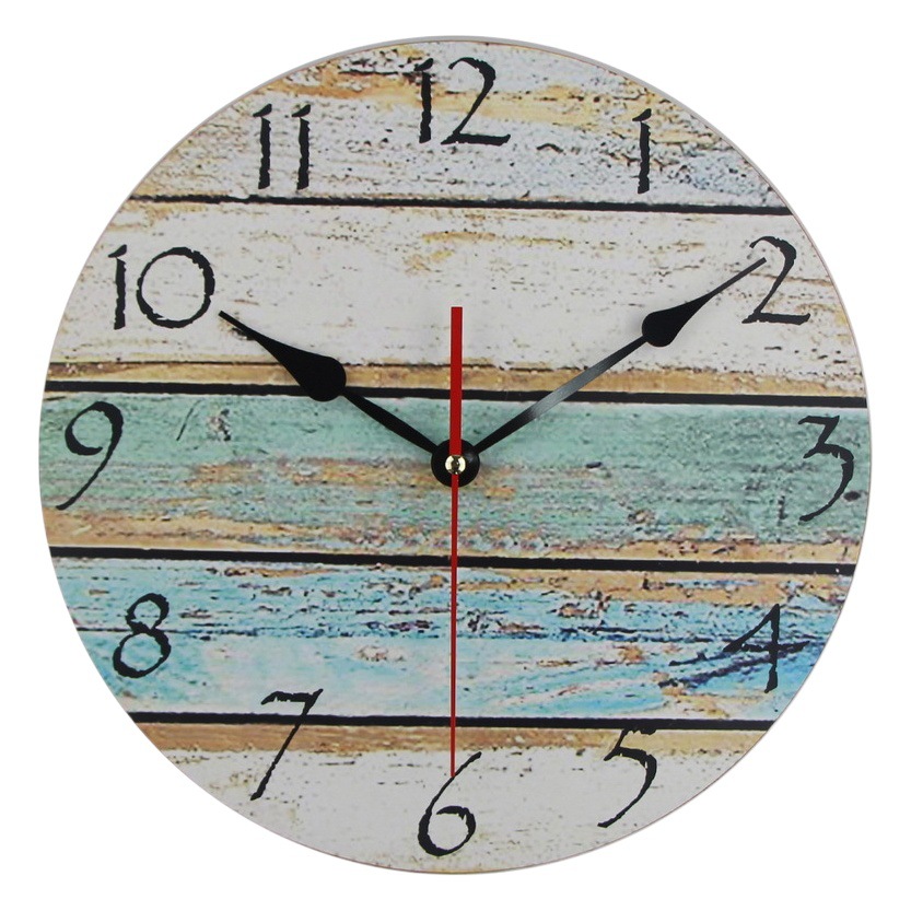 European-style Spanish simple creative silent clock retro wooden wall clock living room wall clock wooden clock clock Wall watch